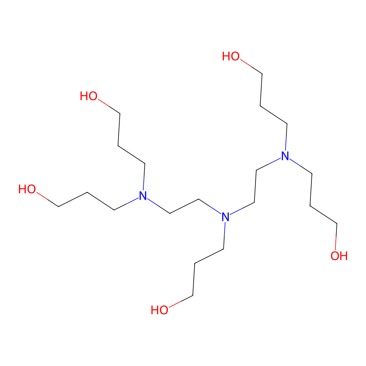 3,3',3'',3'''-(((3-Hydroxypropyl)imino)bis(ethylenenitrilo))tetrapropanol molecular structure, CAS 19437-46-8