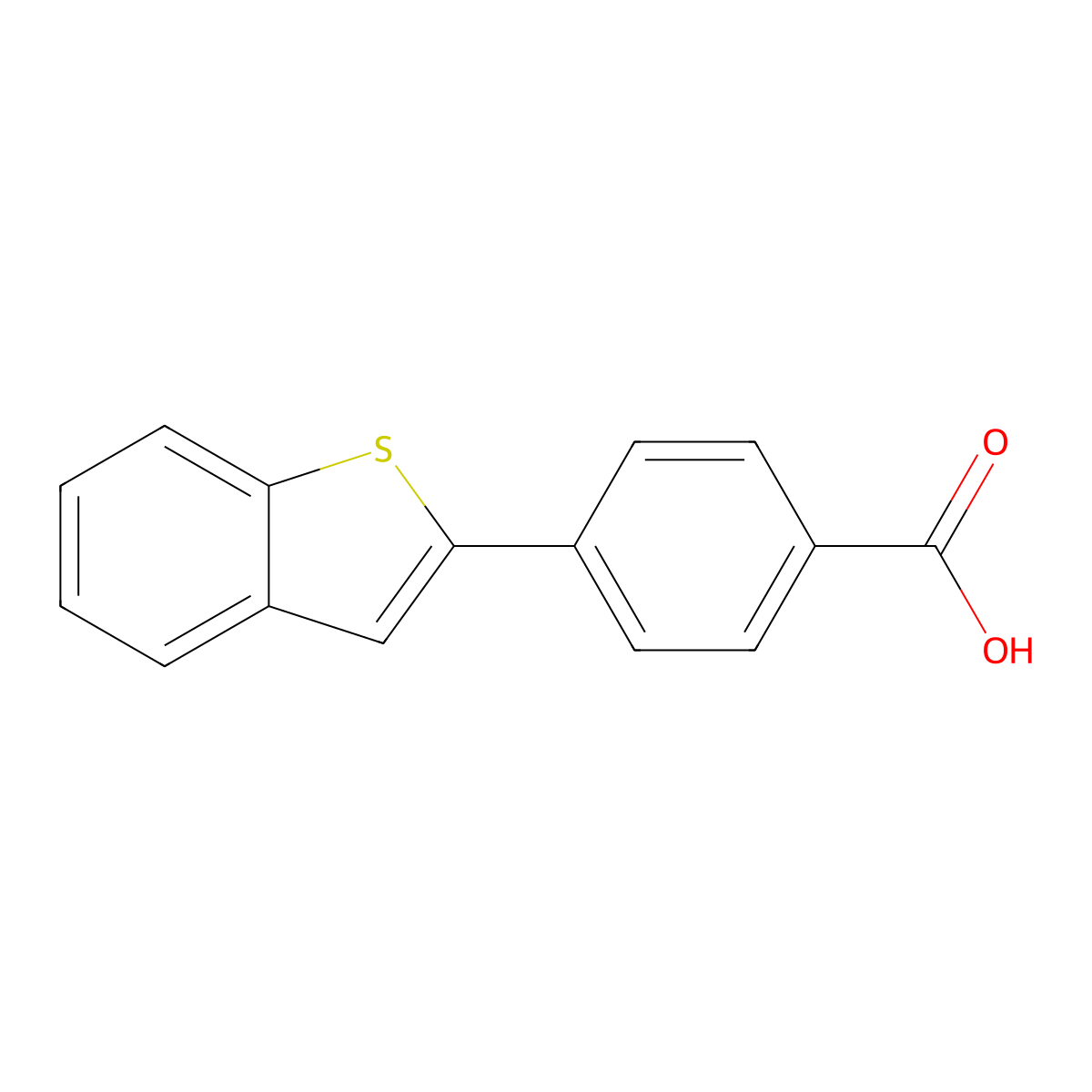 4-[Benzo(B)thiophen-2-YL]benzoic acid molecular structure, CAS 19437-87-7