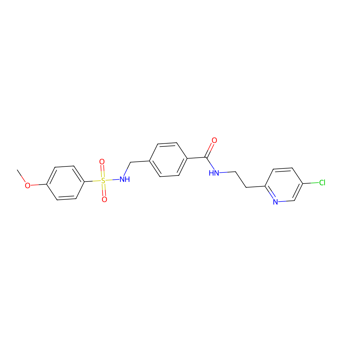 N-(2-(5-chloropyridin-2-yl)ethyl)-4-(((4-methoxyphenyl)sulfonamido)methyl)benzamide molecular structure, CAS 1943733-16-1