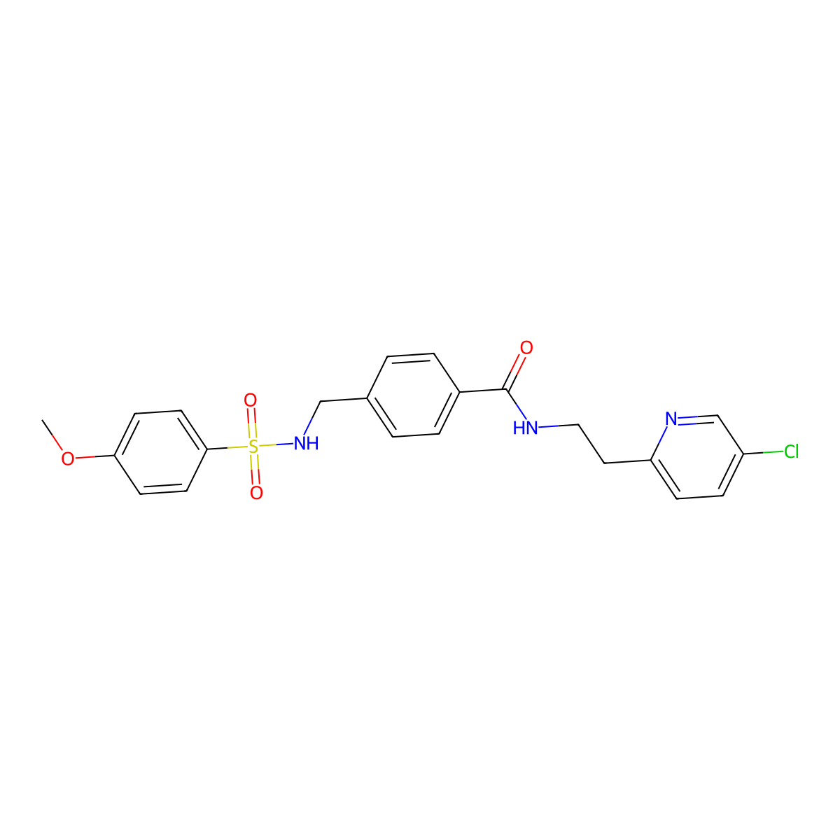 N-(2-(5-chloropyridin-2-yl)ethyl)-4-(((4-methoxyphenyl)sulfonamido)methyl)benzamide molecular structure, CAS 1943733-16-1