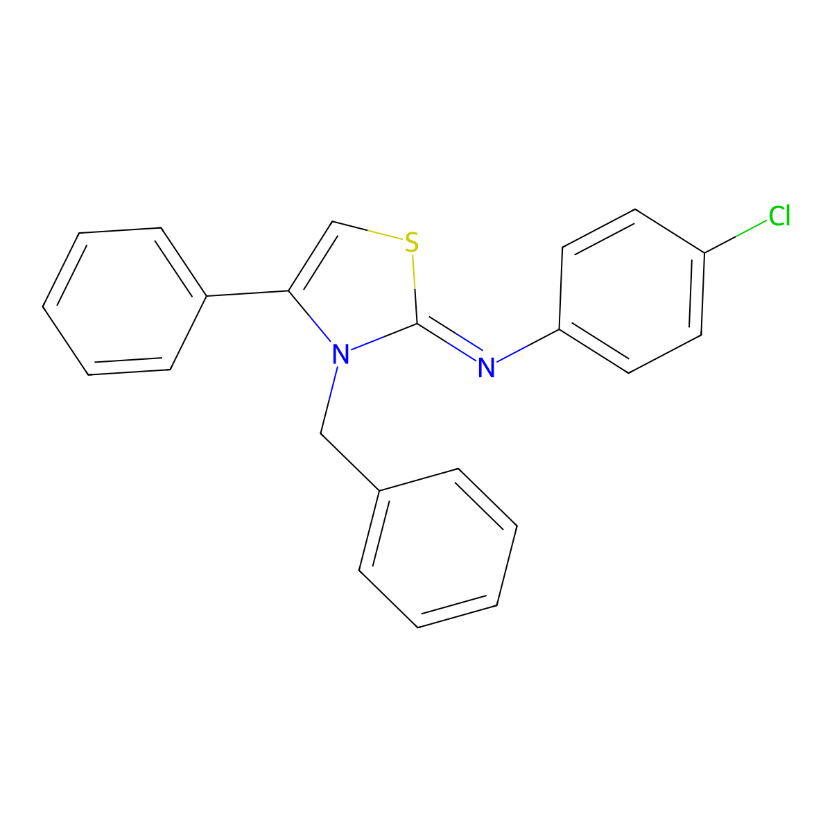 3-benzyl-N-(4-chlorophenyl)-4-phenyl-1,3-thiazol-2-imine molecular structure, CAS 1943751-44-7