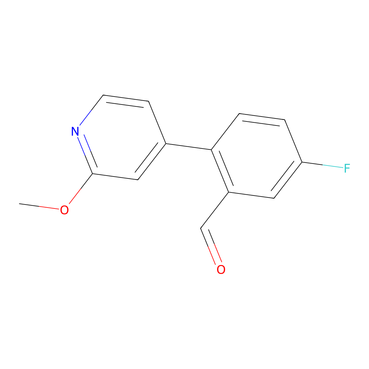 5-Fluoro-2-(2-methoxypyridin-4-yl)benzaldehyde molecular structure, CAS 1943984-47-1