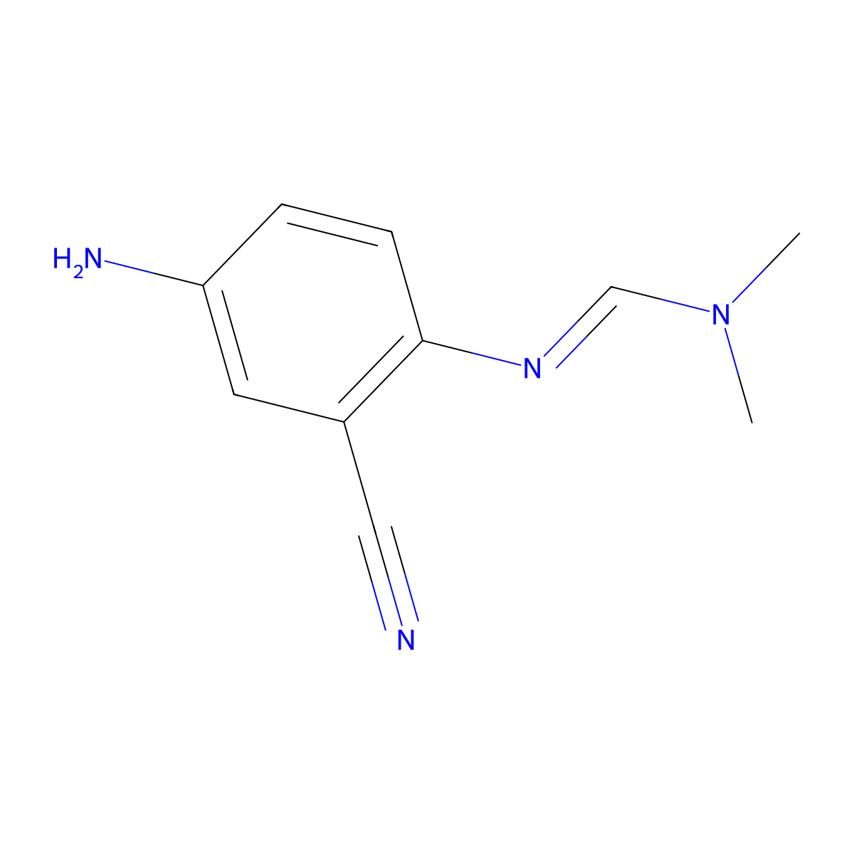 (E)-N'-(4-Amino-2-cyanophenyl)-N,N-dimethylformimidamide molecular structure, CAS 194423-17-1