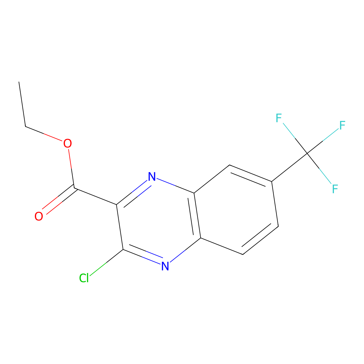 Ethyl 3-chloro-7-(trifluoromethyl)quinoxaline-2-carboxylate molecular structure, CAS 194423-79-5