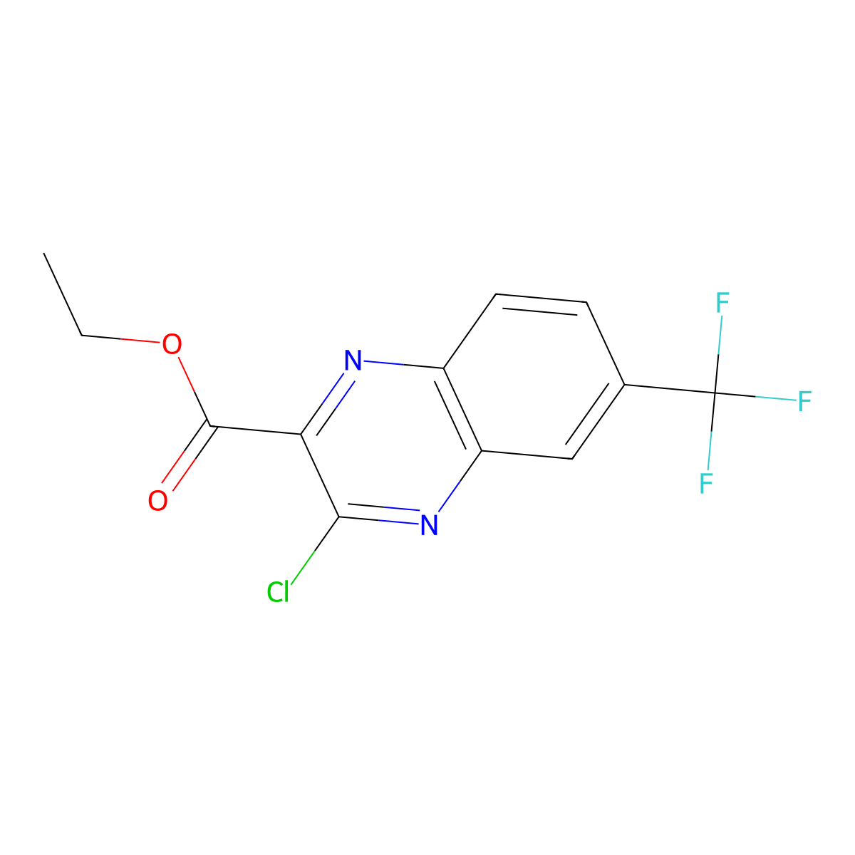 Ethyl 3-chloro-6-(trifluoromethyl)quinoxaline-2-carboxylate molecular structure, CAS 194423-80-8