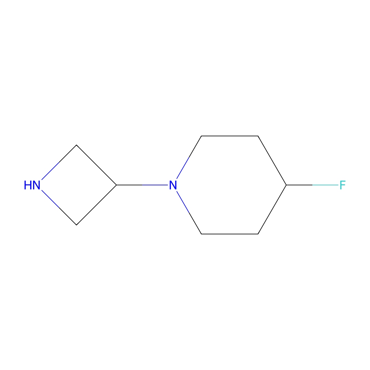 1-(Azetidin-3-yl)-4-fluoropiperidine molecular structure, CAS 194427-25-3