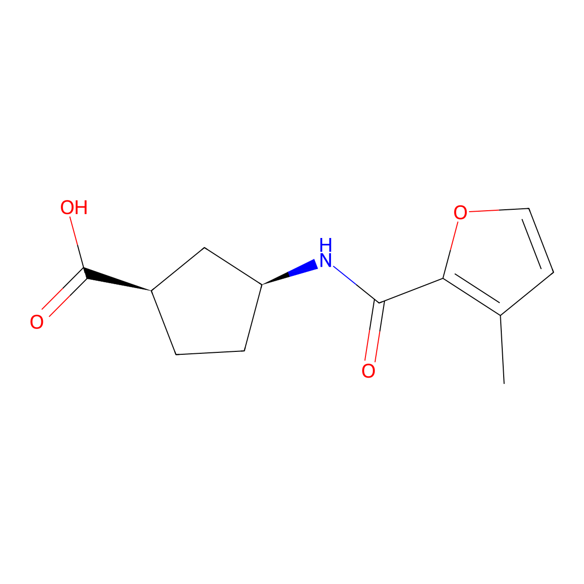 rac-(1R,3S)-3-(3-methylfuran-2-amido)cyclopentane-1-carboxylic acid molecular structure, CAS 1944346-60-4