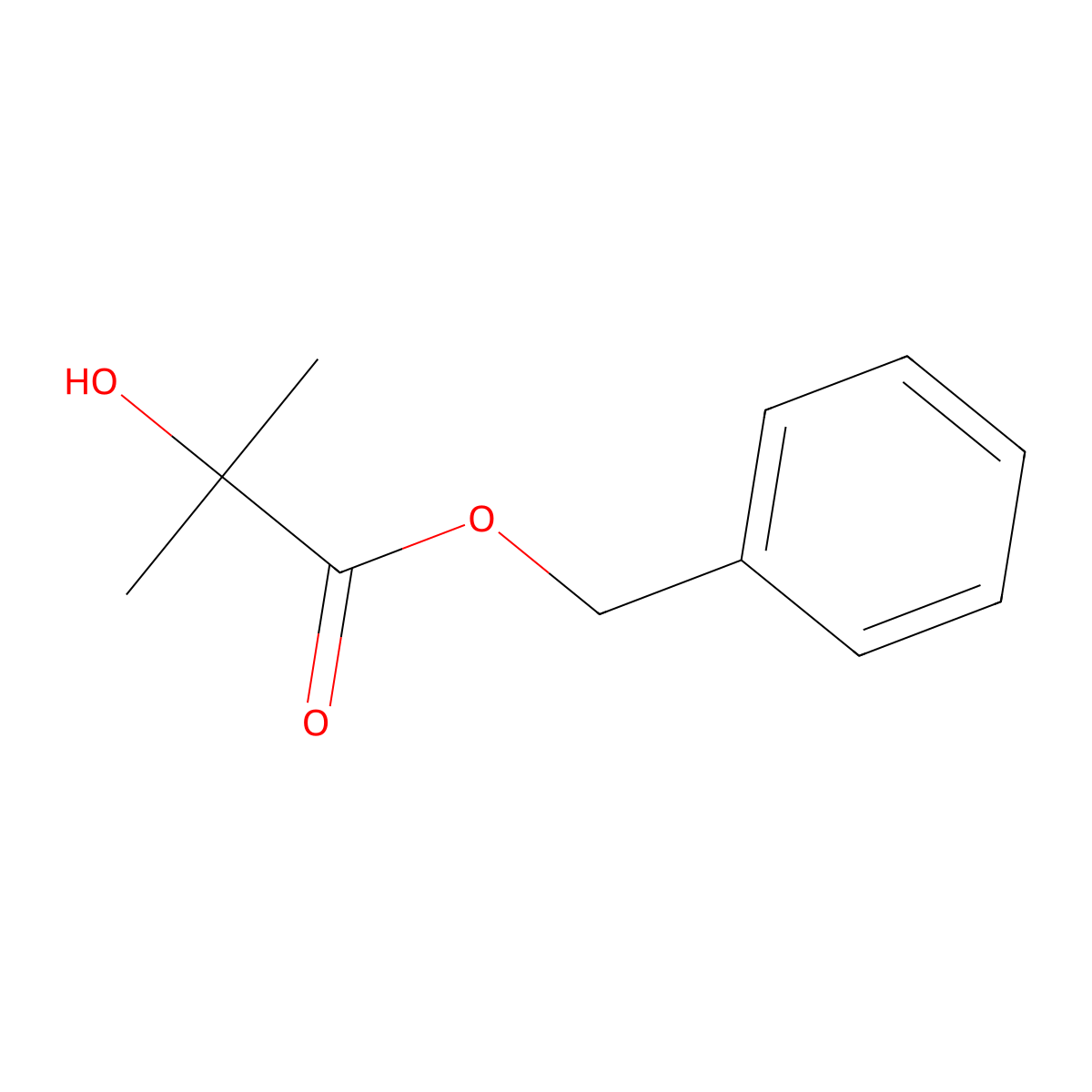 Benzyl 2-hydroxy-2-methylpropanoate molecular structure, CAS 19444-23-6