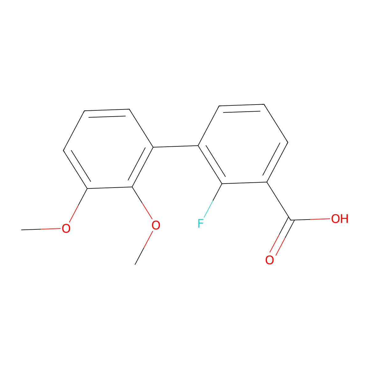 2-Fluoro-2',3'-dimethoxy[1,1'-biphenyl]-3-carboxylic acid molecular structure, CAS 1944465-15-9