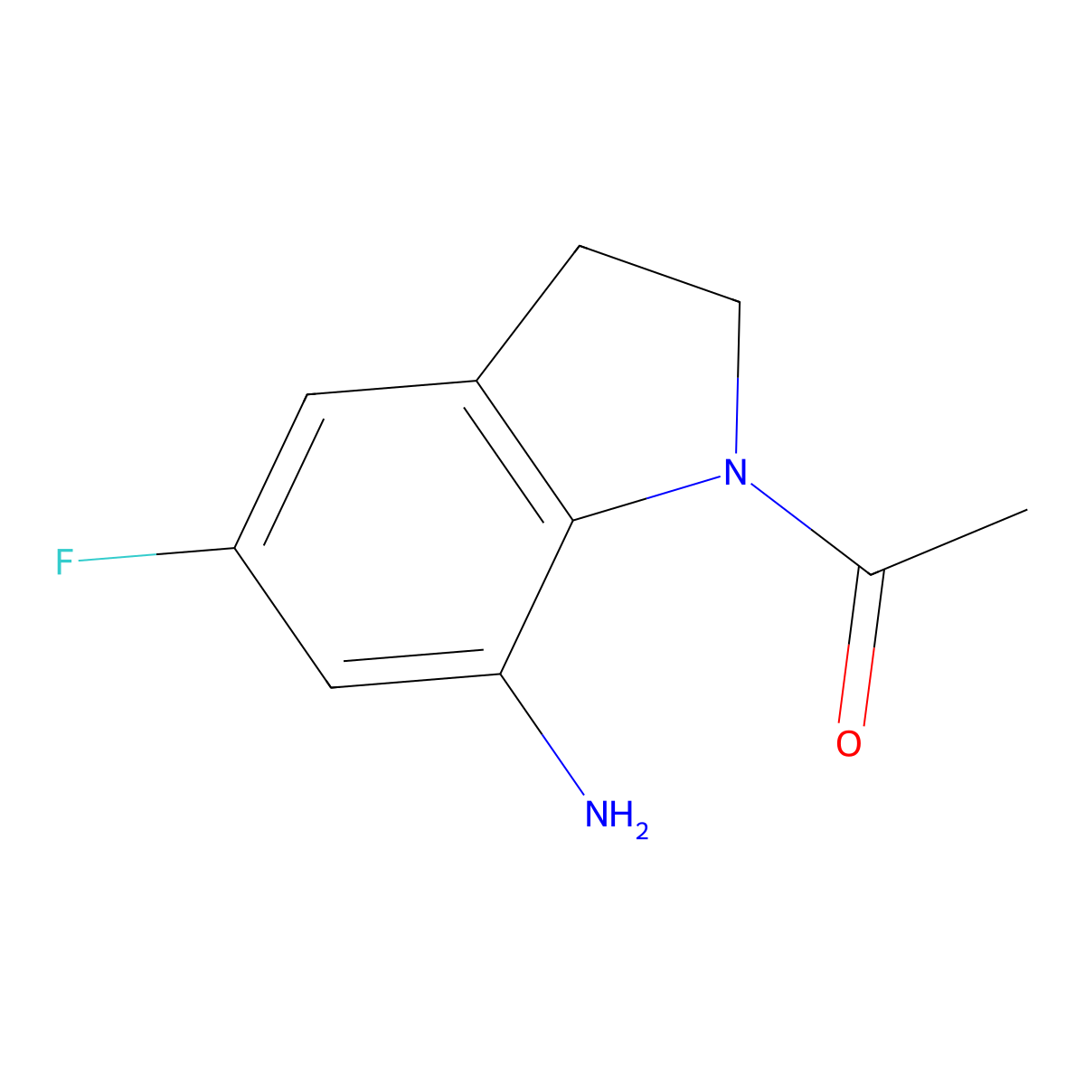 1-(7-Amino-5-fluoro-indolin-1-yl)ethanone molecular structure, CAS 194476-43-2