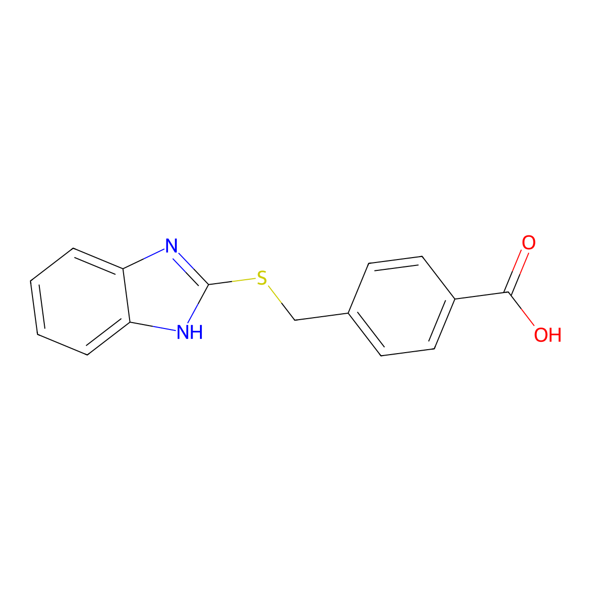 4-[(1H-1,3-benzodiazol-2-ylsulfanyl)methyl]benzoic acid molecular structure, CAS 194479-08-8
