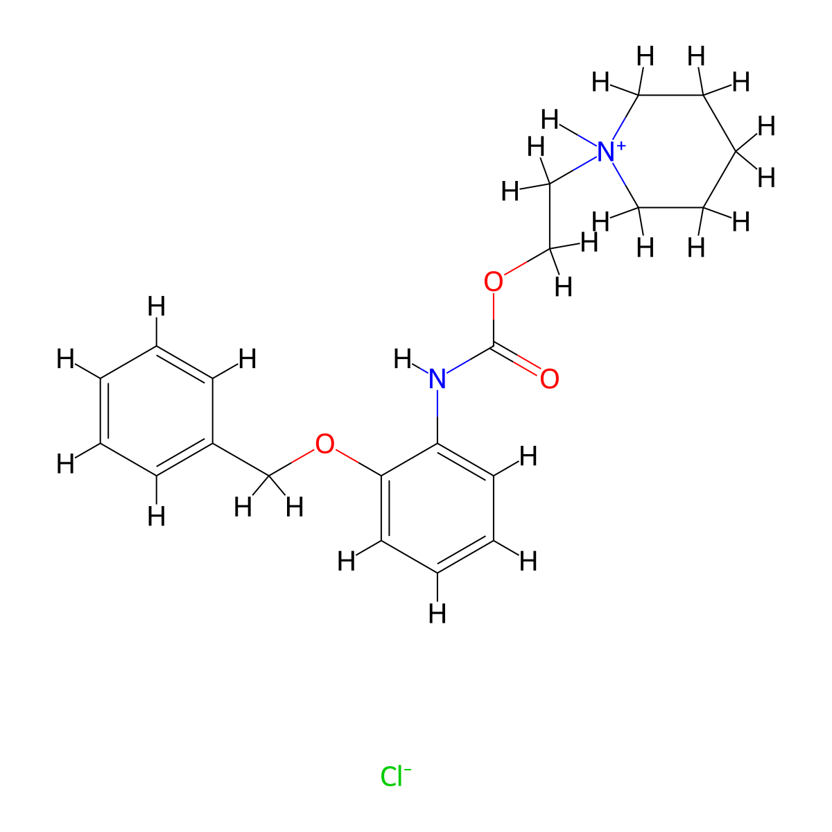 Carbanilic acid, o-(benzyloxy)-, 2-piperidinoethyl ester, hydrochloride molecular structure, CAS 19448-01-2