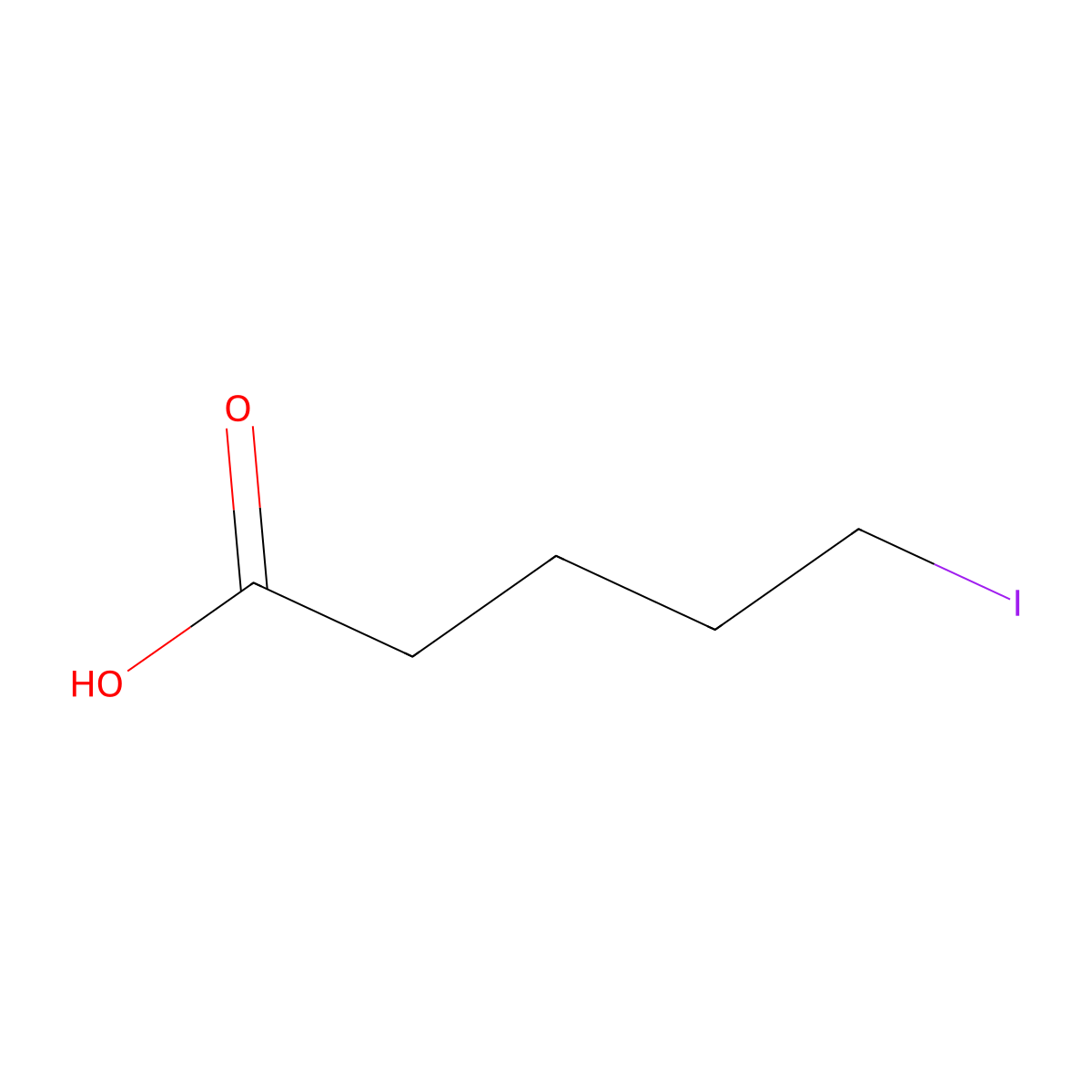 5-Iodopentanoic acid molecular structure, CAS 19448-36-3