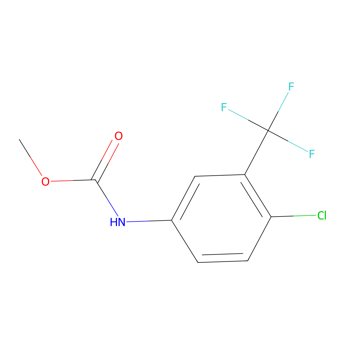 Methyl (4-chloro-3-trifluoromethylphenyl)carbamate molecular structure, CAS 19448-54-5