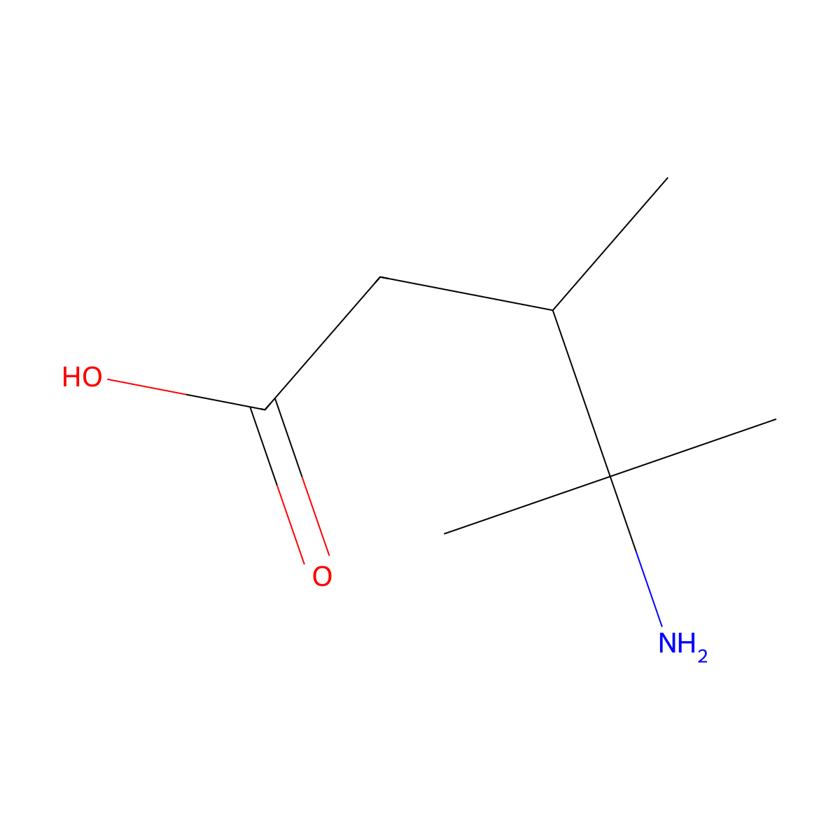 4-Amino-3,4-dimethylpentanoic acid molecular structure, CAS 19449-93-5
