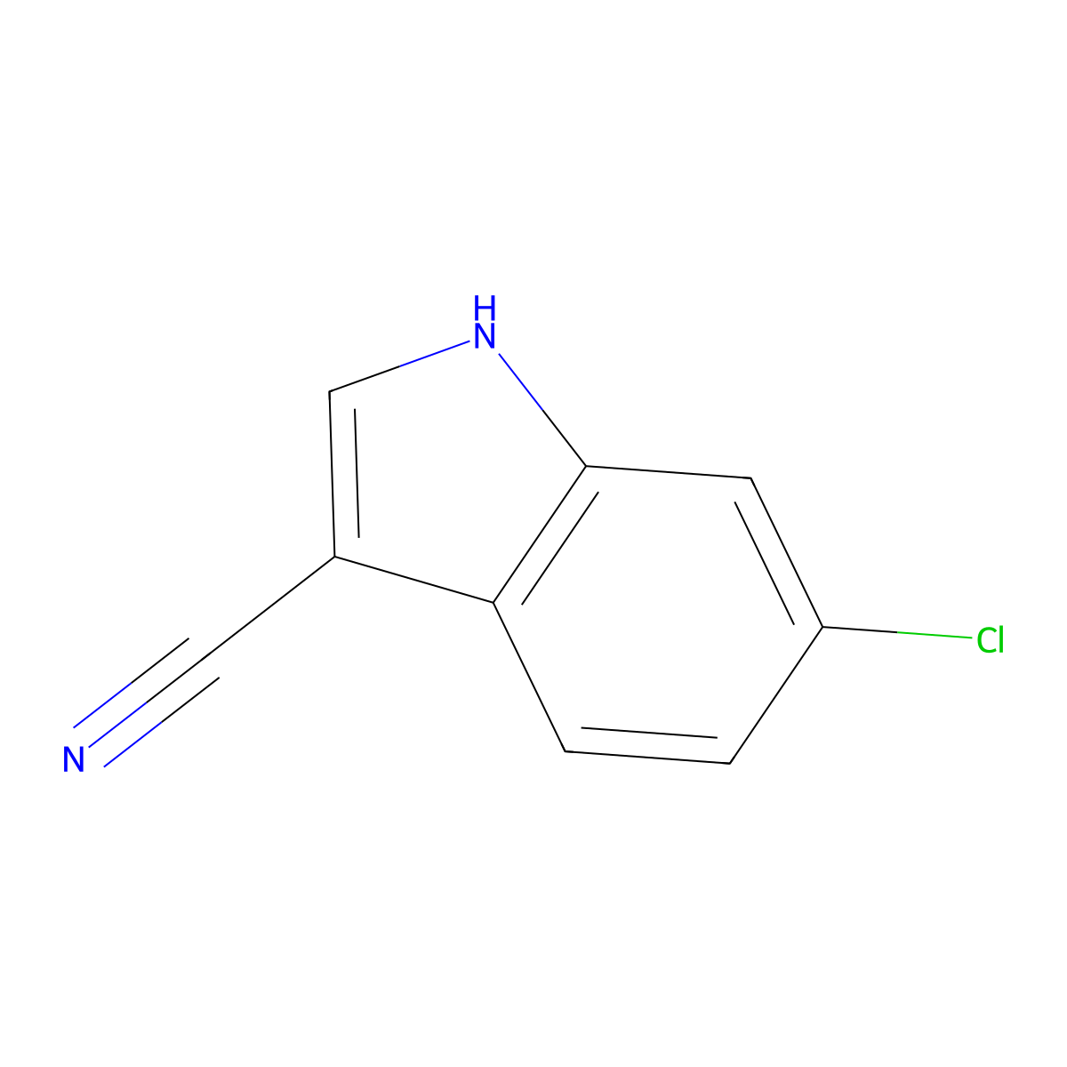 6-Chloro-1H-indole-3-carbonitrile molecular structure, CAS 194490-17-0