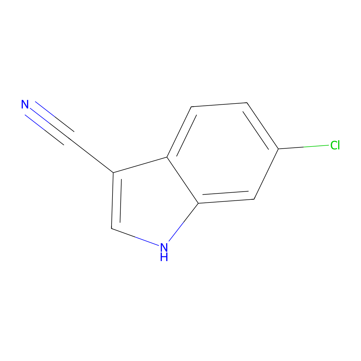 6-Chloro-1H-indole-3-carbonitrile molecular structure, CAS 194490-17-0