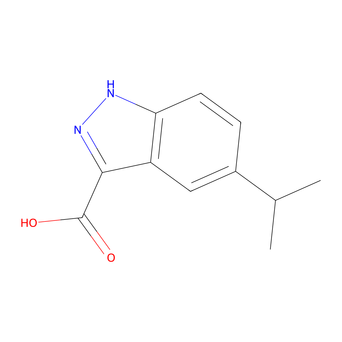 5-(propan-2-yl)-1H-indazole-3-carboxylic acid molecular structure, CAS 194490-30-7