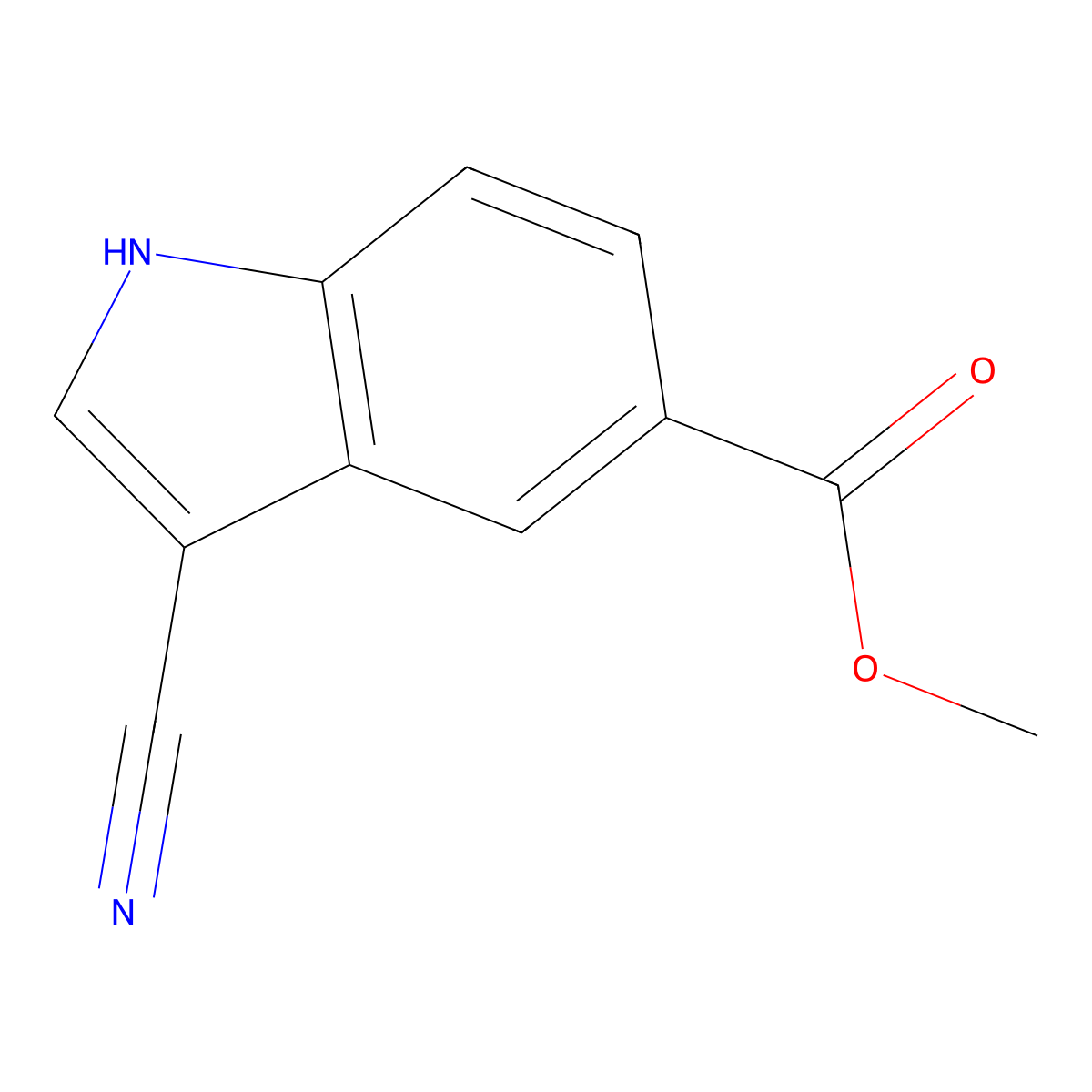 Methyl 3-cyano-1H-indole-5-carboxylate molecular structure, CAS 194490-33-0