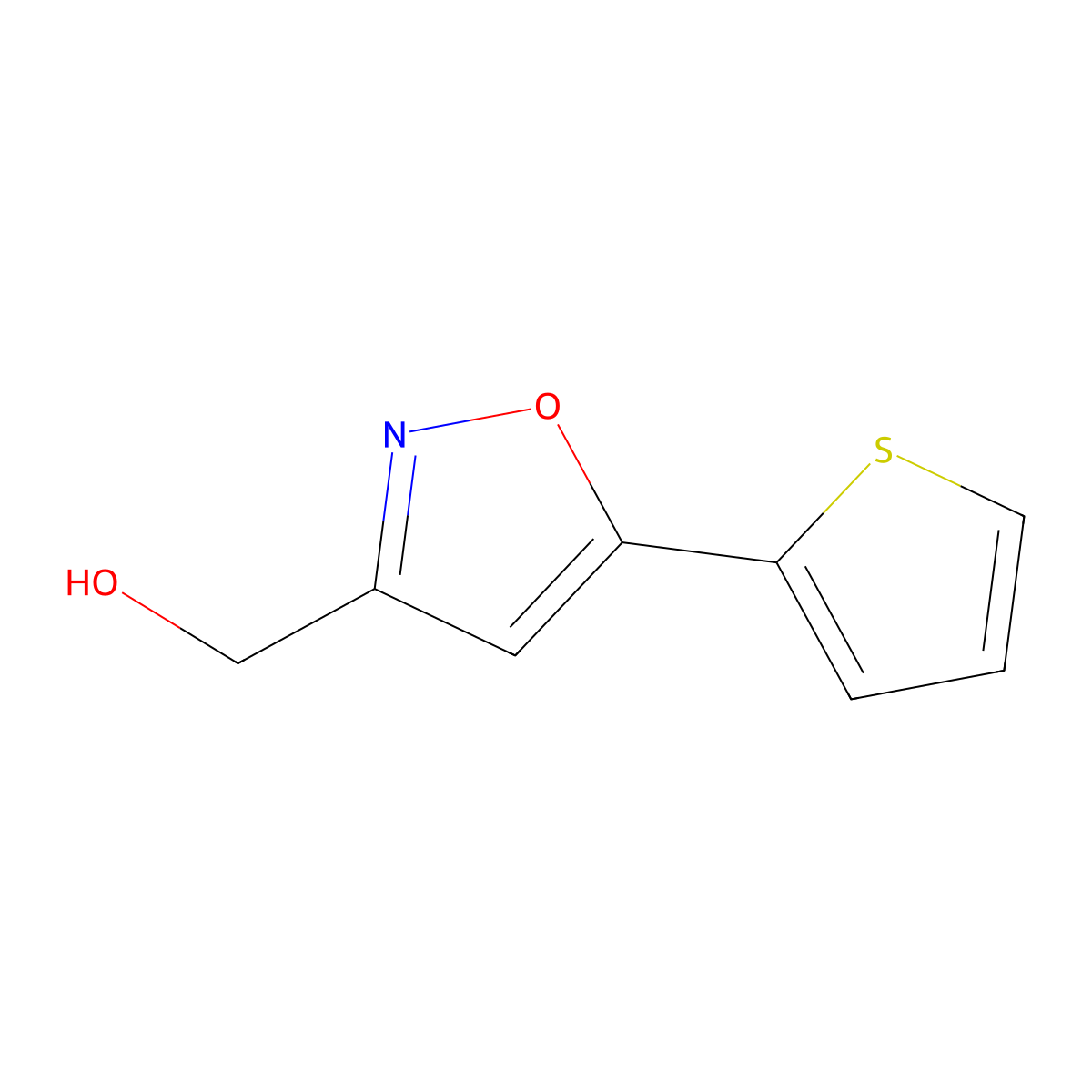 [5-(Thiophen-2-yl)-1,2-oxazol-3-yl]methanol molecular structure, CAS 194491-44-6