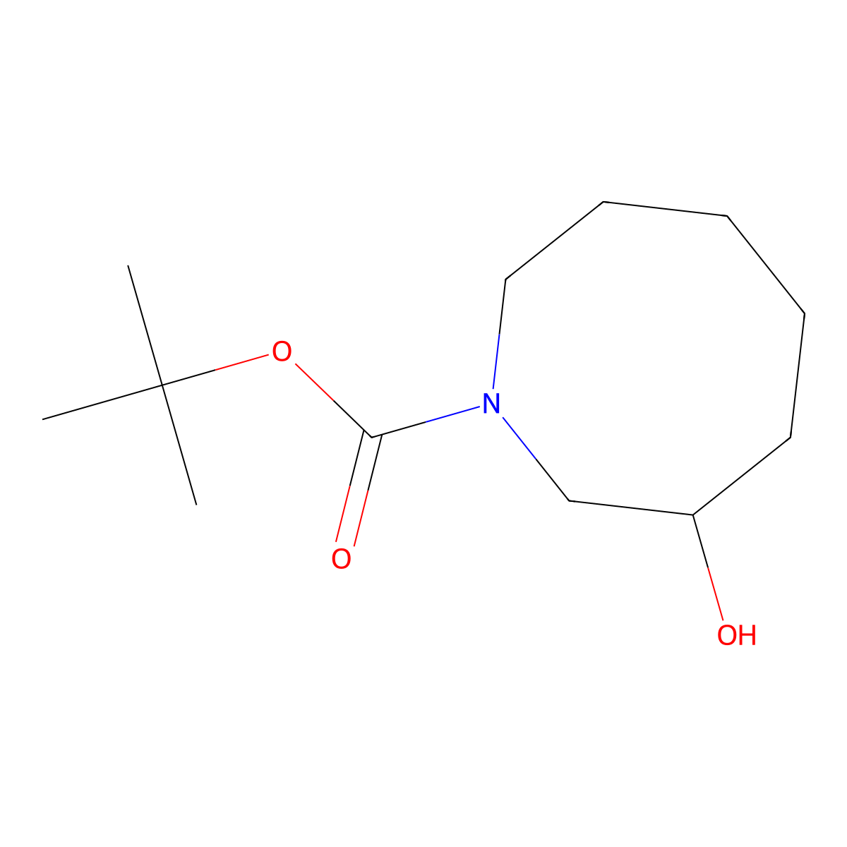 Tert-butyl 3-hydroxyazocane-1-carboxylate molecular structure, CAS 194492-04-1