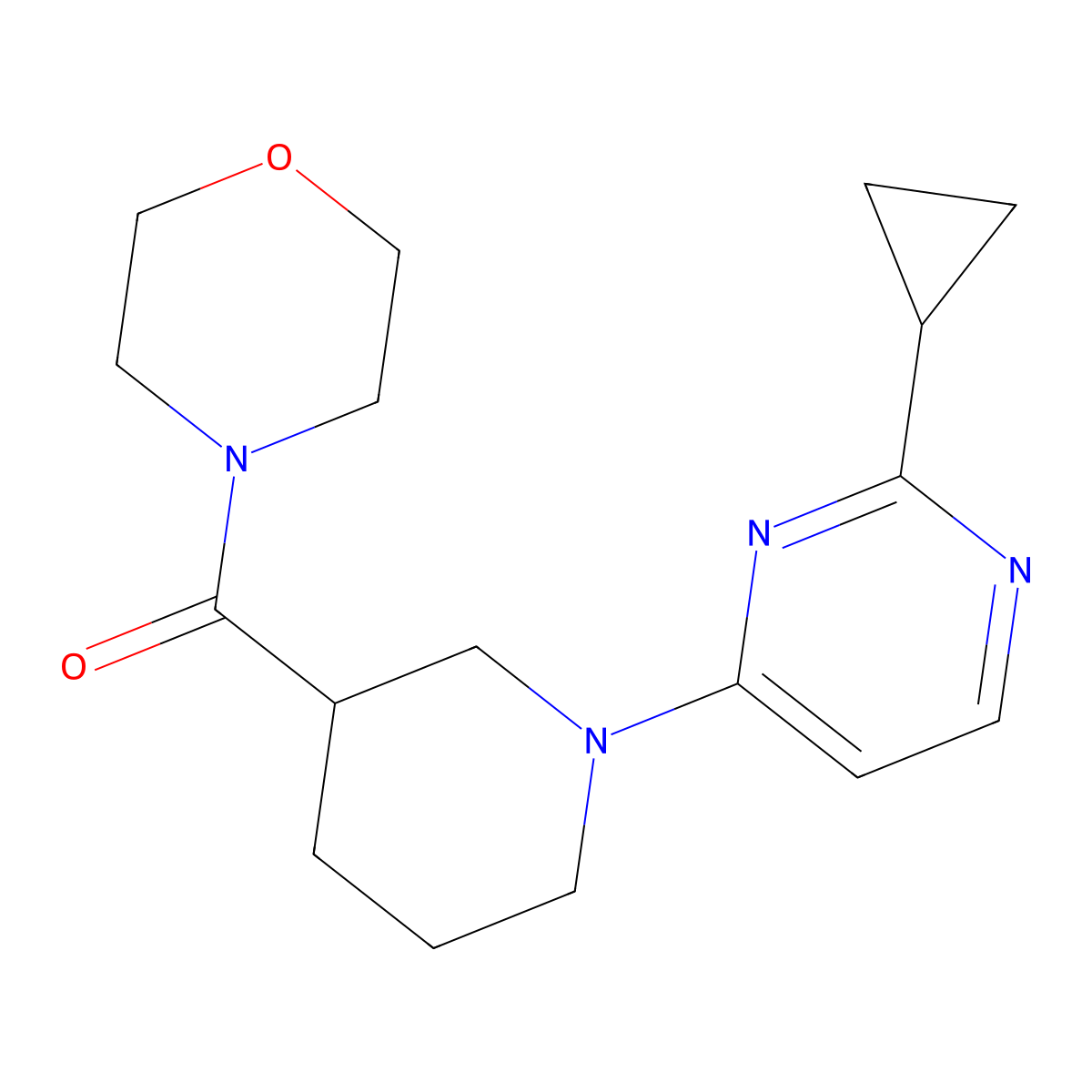 4-[1-(2-Cyclopropylpyrimidin-4-yl)piperidine-3-carbonyl]morpholine molecular structure, CAS 1945274-09-8