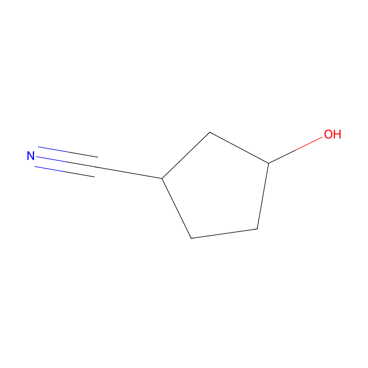 3-Hydroxycyclopentane-1-carbonitrile molecular structure, CAS 194534-83-3