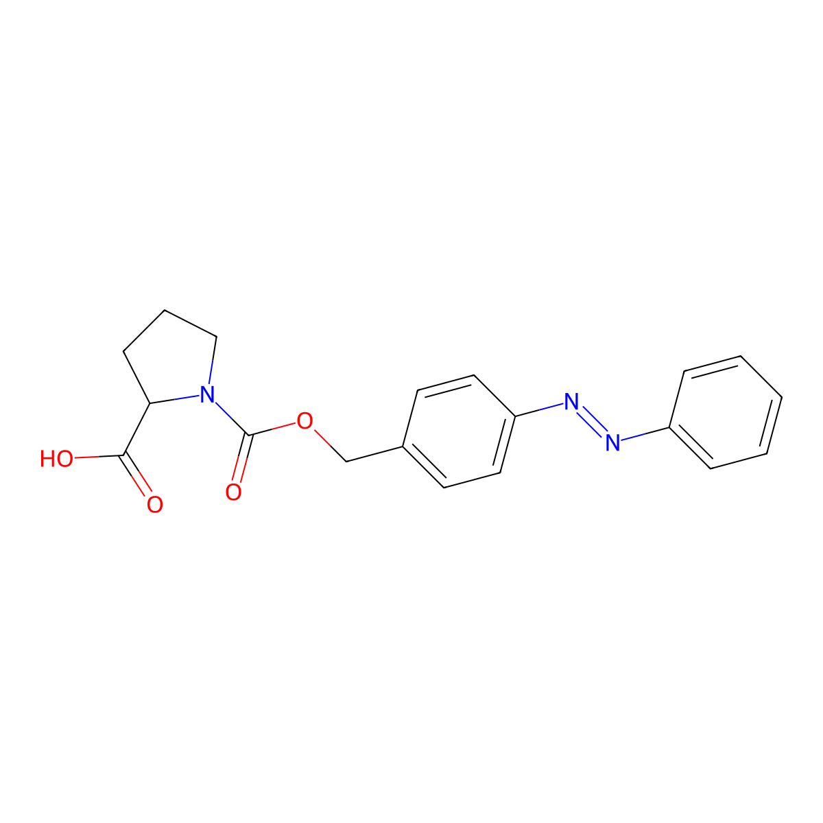 1-[(4-Phenyldiazenylphenyl)methoxycarbonyl]pyrrolidine-2-carboxylic acid molecular structure, CAS 194541-47-4