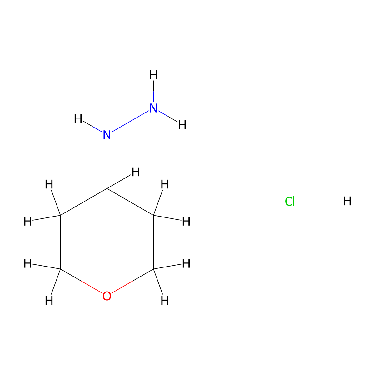 (Oxan-4-yl)hydrazine hydrochloride molecular structure, CAS 194543-22-1