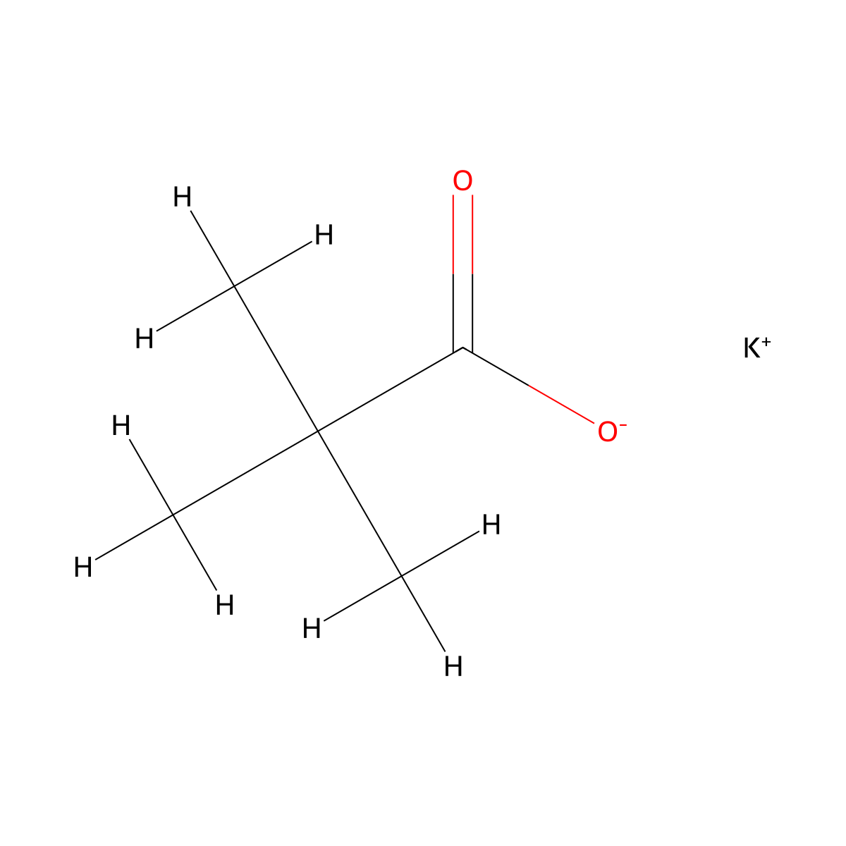 Potassium Trimethylacetate molecular structure, CAS 19455-23-3