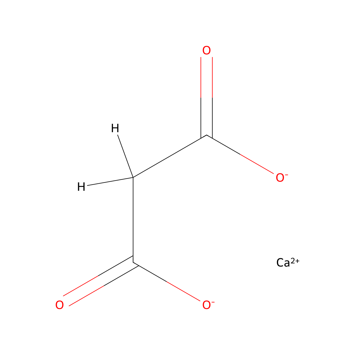 Calcium malonate molecular structure, CAS 19455-76-6