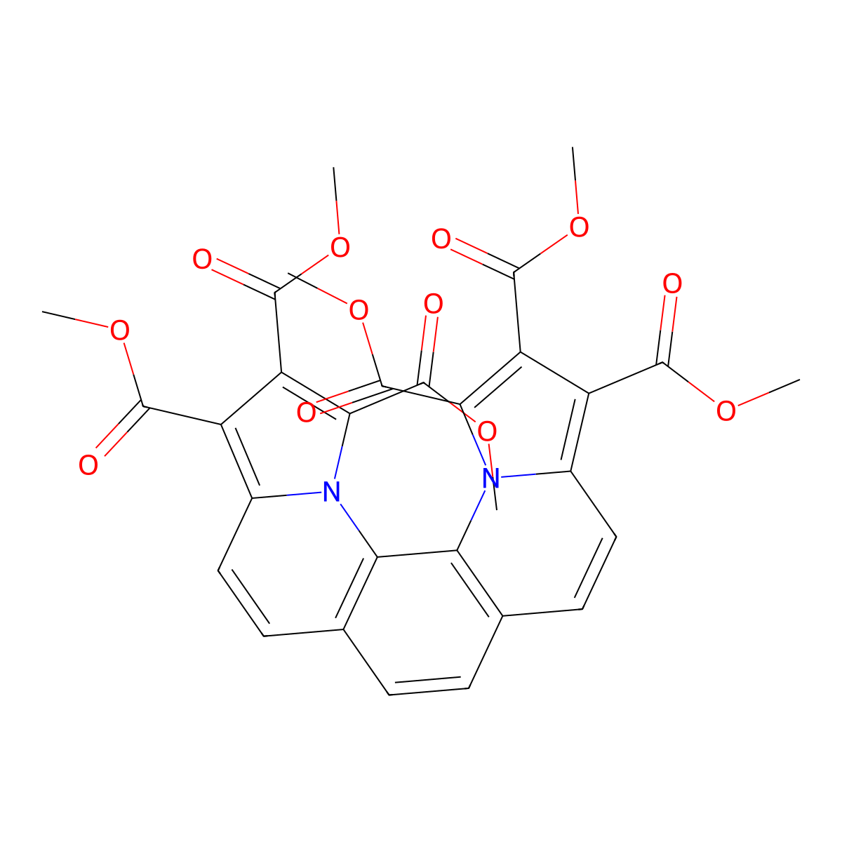 Hexamethyl dipyrrolo[1,2-a:2,1-k][1,10]phenanthroline-7,8,9,12,13,14-hexacarboxylate molecular structure, CAS 194552-21-1