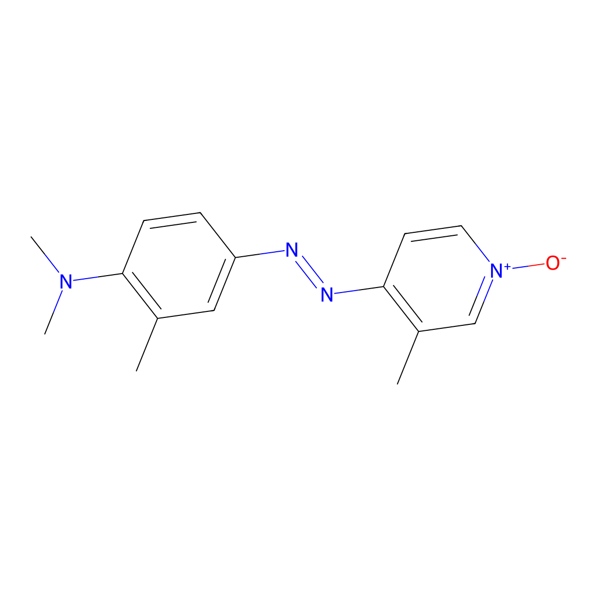 4-[[4-(Dimethylamino)-m-tolyl]azo]-3-methylpyridine 1-oxide molecular structure, CAS 19456-74-7