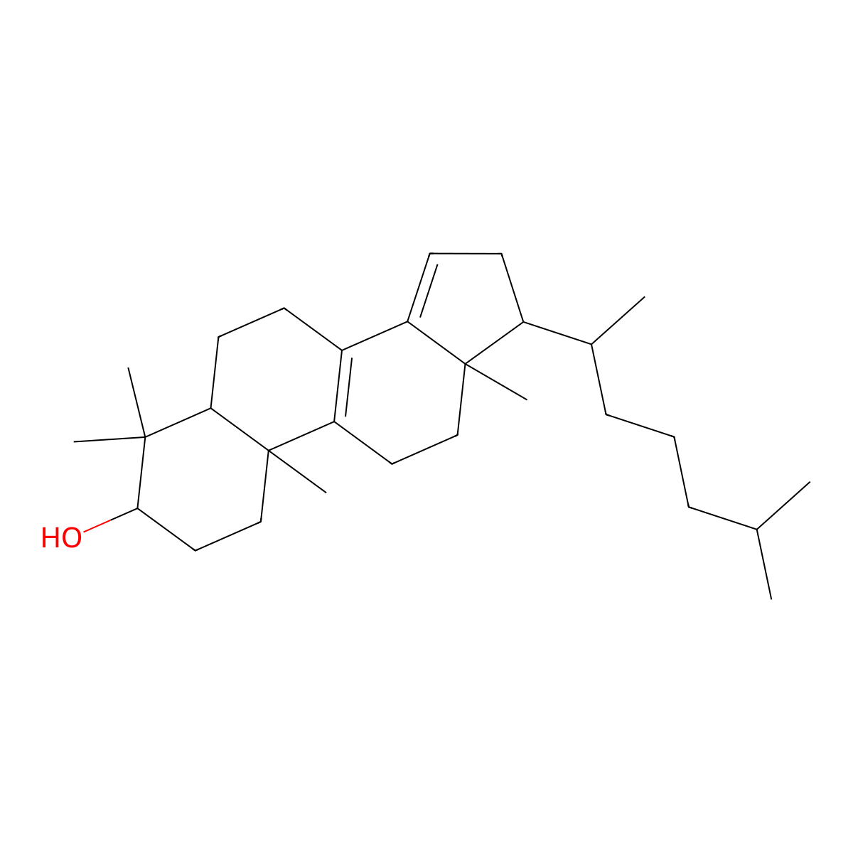 4,4-Dimethyl-5alpha-cholesta-8,14-dien-3beta-ol molecular structure, CAS 19456-83-8