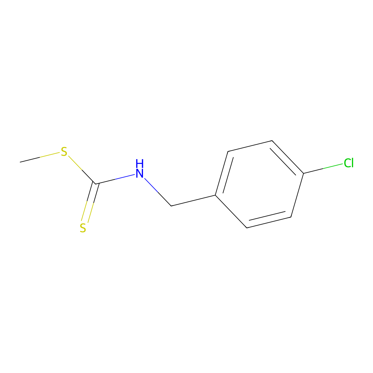methyl N-[(4-chlorophenyl)methyl]carbamodithioate molecular structure, CAS 19457-09-1