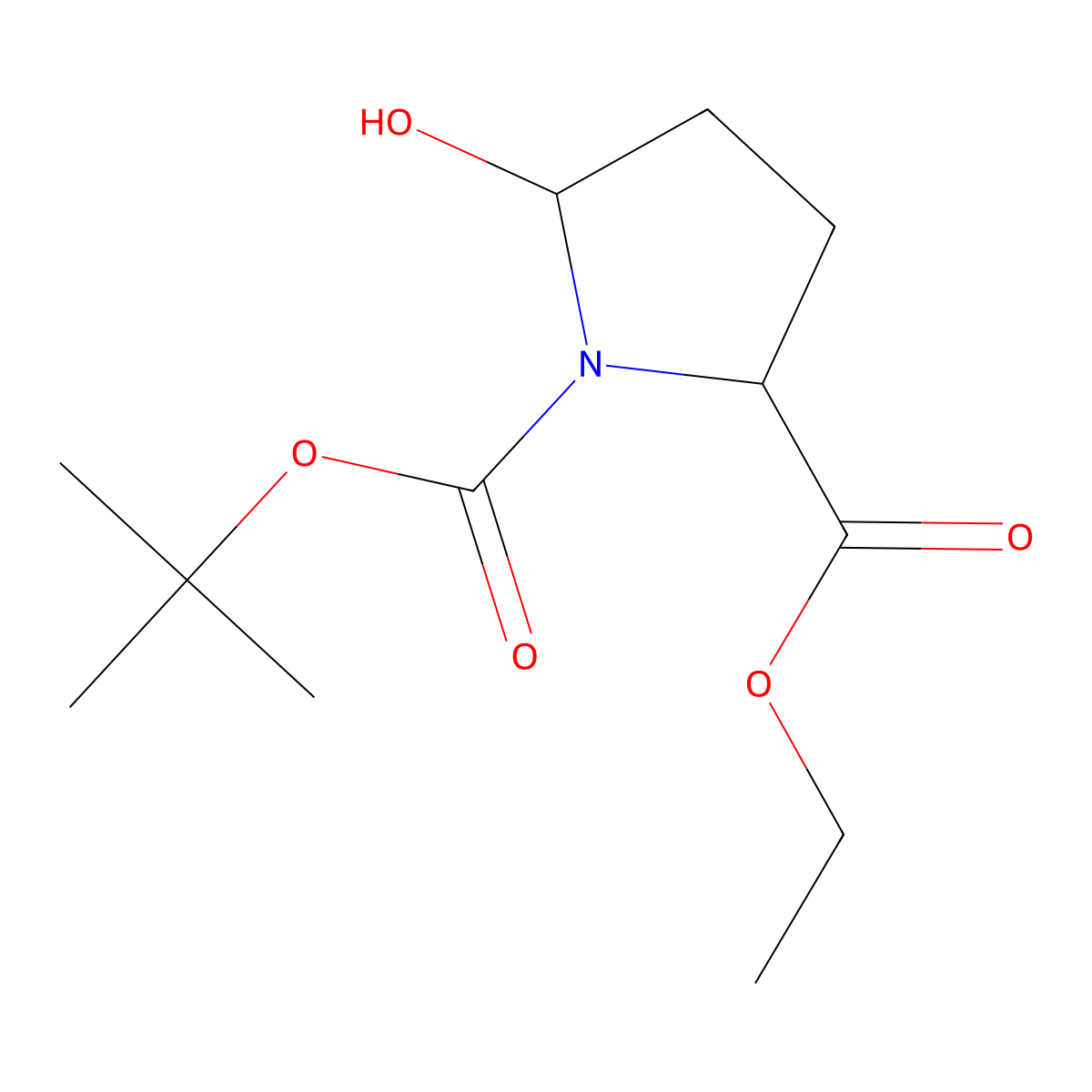 (2S)-1-tert-Butyl 2-ethyl 5-hydroxypyrrolidine-1,2-dicarboxylate molecular structure, CAS 194594-23-5
