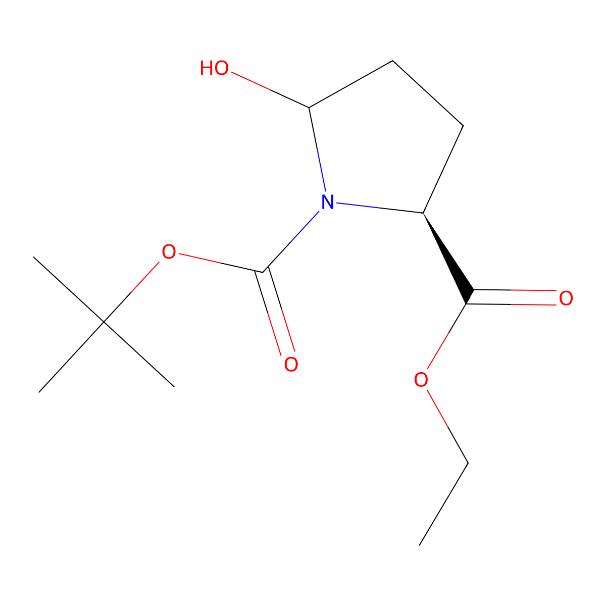 (2S)-1-tert-Butyl 2-ethyl 5-hydroxypyrrolidine-1,2-dicarboxylate molecular structure, CAS 194594-23-5