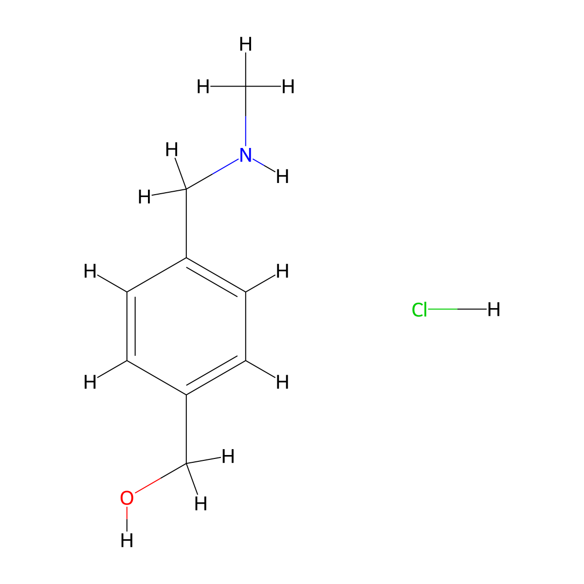 {4-[(Methylamino)methyl]phenyl}methanolhydrochloride molecular structure, CAS 194594-98-4