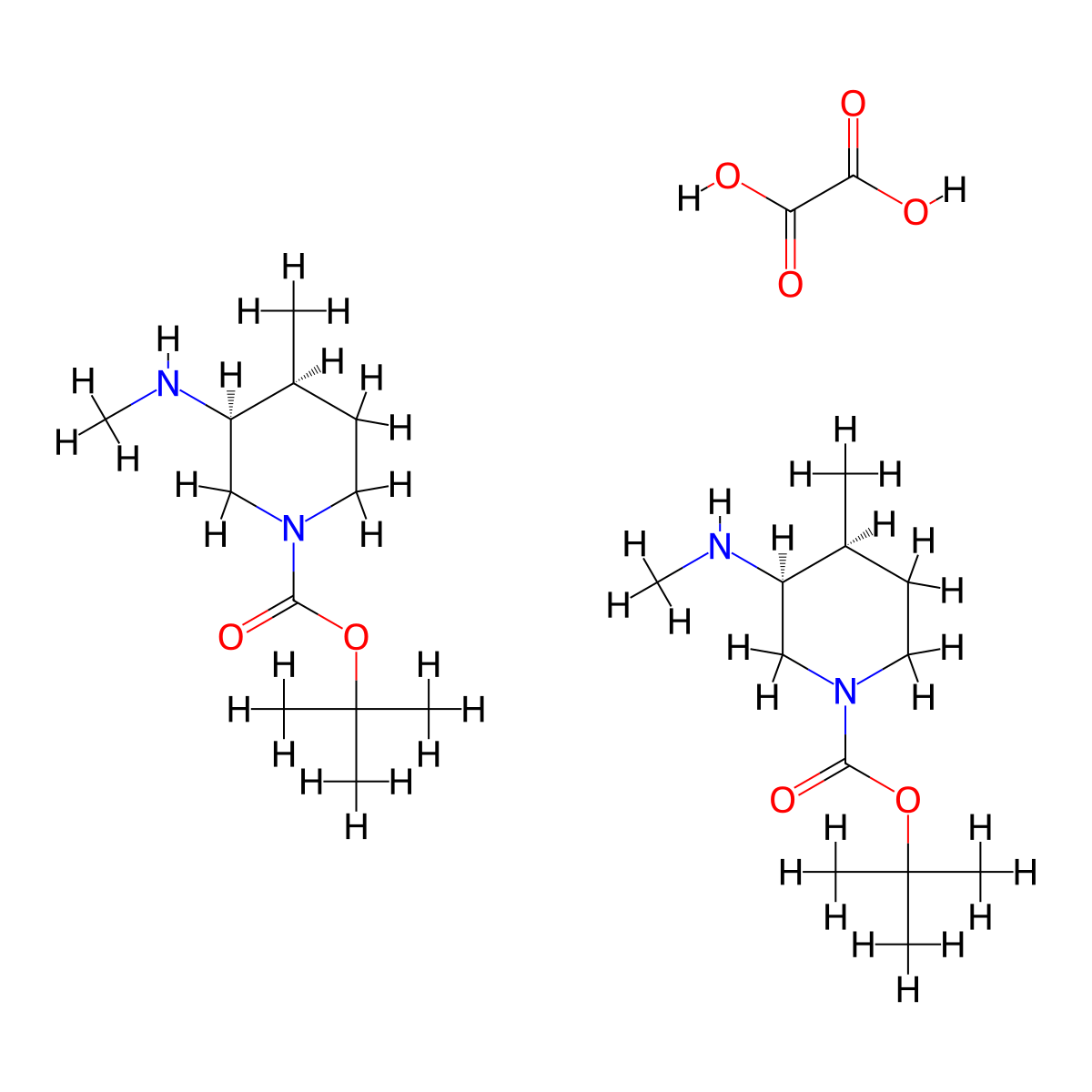 tert-butyl (3S,4S)-4-methyl-3-(methylamino)piperidine-1-carboxylate hemioxalate molecular structure, CAS 1946010-91-8