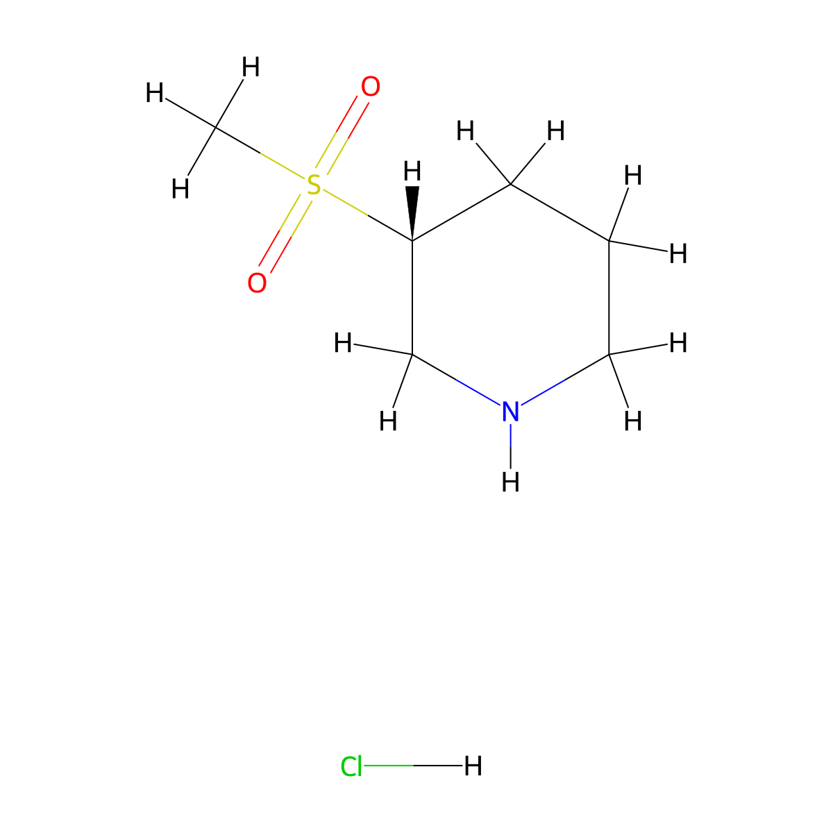 (R)-3-(Methylsulfonyl)piperidine hydrochloride molecular structure, CAS 1946010-93-0