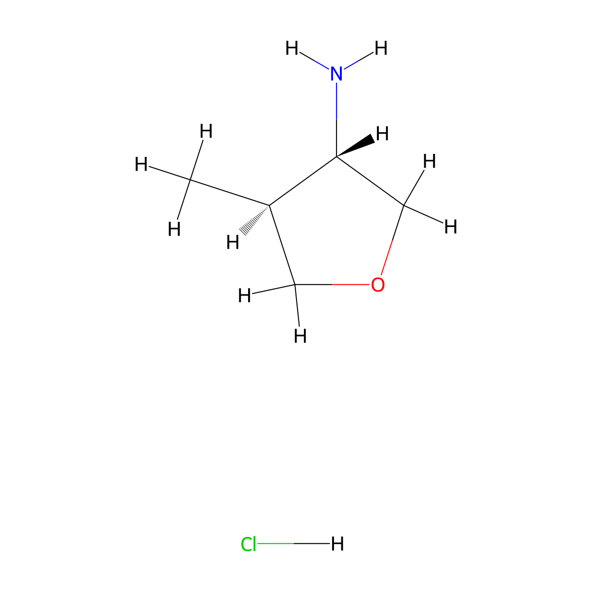 trans-3-Furanamine, tetrahydro-4-methyl-hydrochloride molecular structure, CAS 1946010-96-3