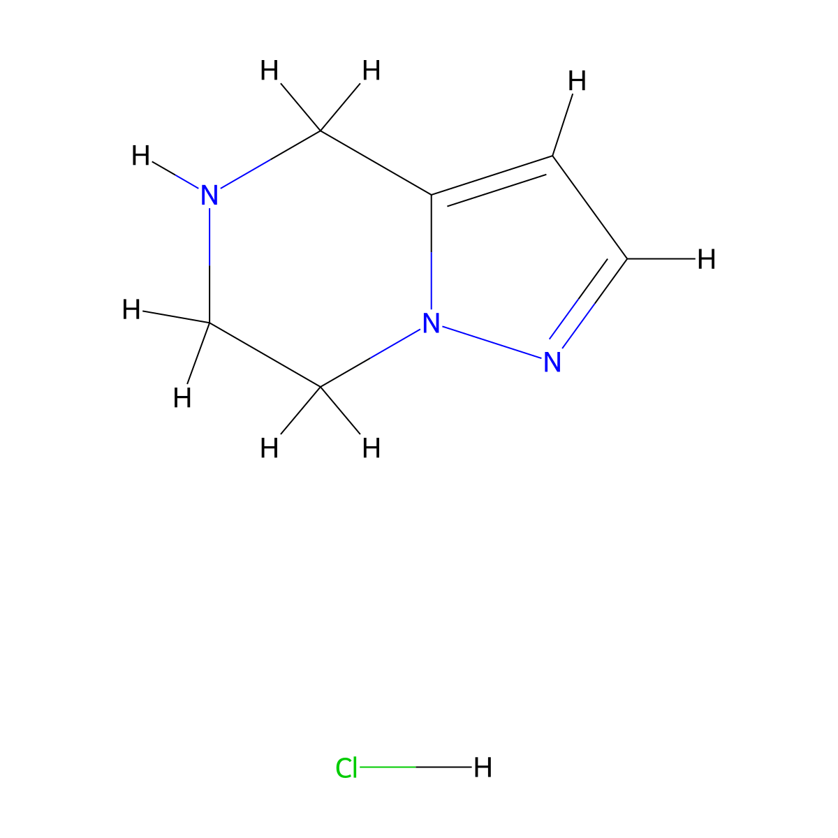 4H,5H,6H,7H-Pyrazolo[1,5-a]pyrazine hydrochloride molecular structure, CAS 1946021-30-2