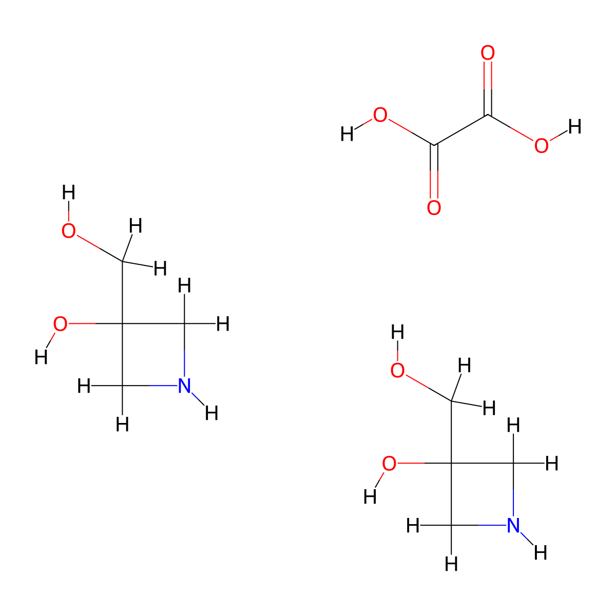 Bis(3-(hydroxymethyl)azetidin-3-ol) oxalic acid molecular structure, CAS 1946021-31-3