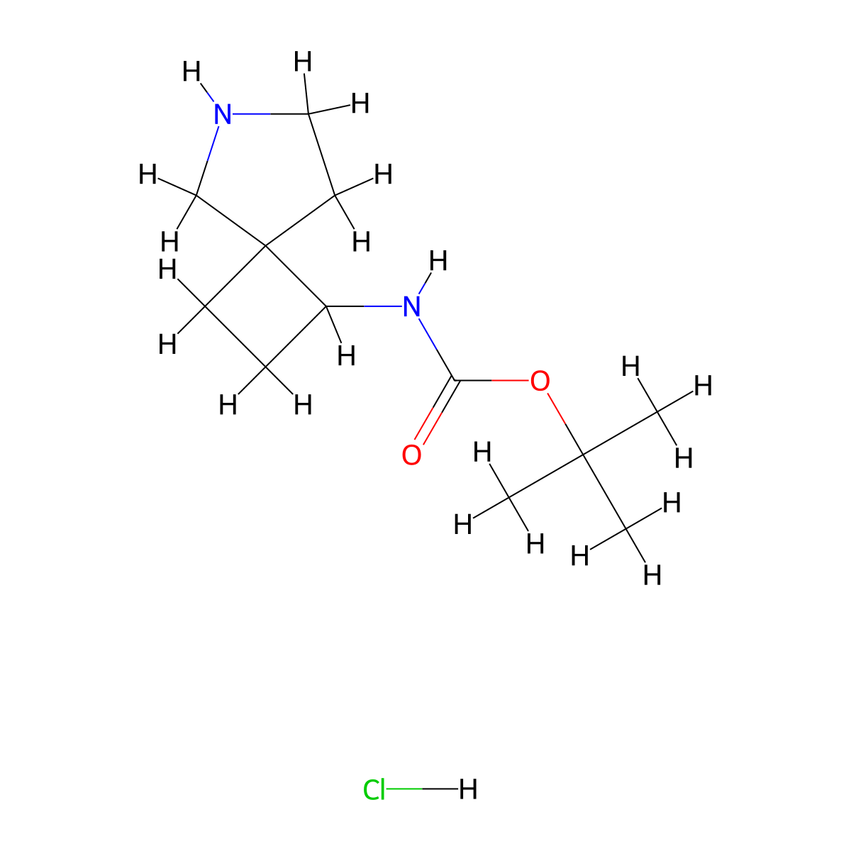 tert-butyl N-{6-azaspiro[3.4]octan-1-yl}carbamate hydrochloride molecular structure, CAS 1946021-32-4