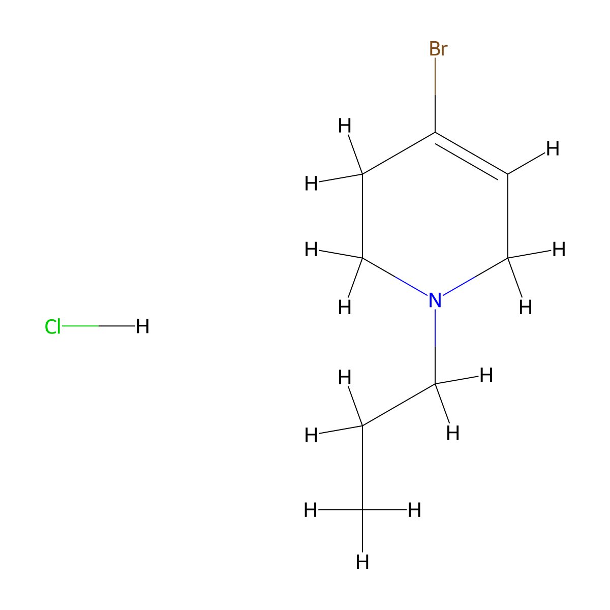 4-Bromo-1-propyl-1,2,3,6-tetrahydropyridine hydrochloride molecular structure, CAS 1946021-36-8