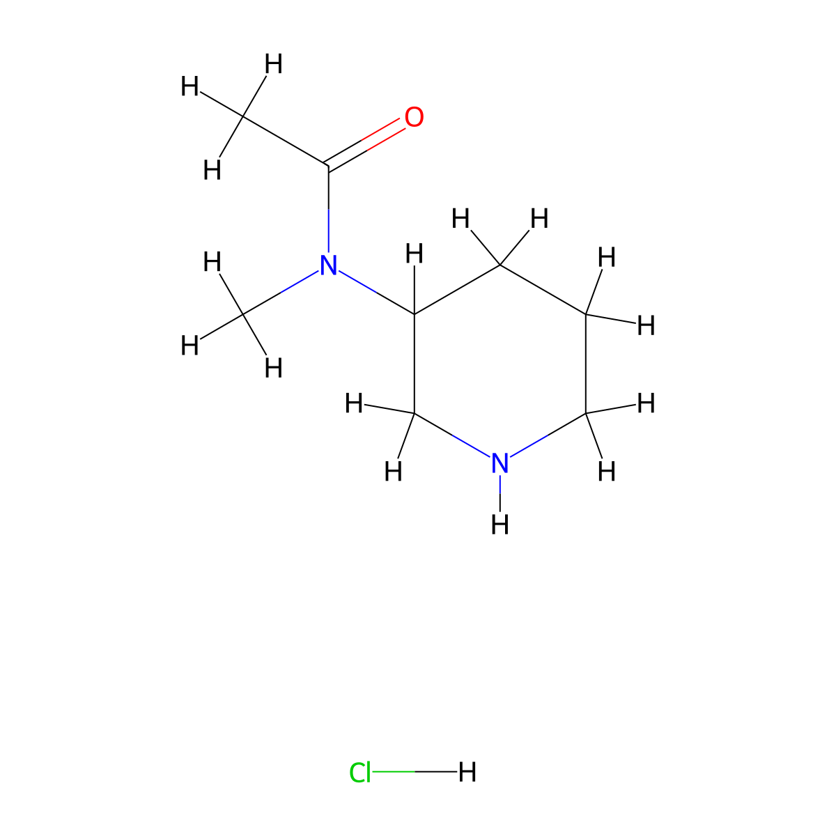 N-Methyl-N-(piperidin-3-yl)acetamide hydrochloride molecular structure, CAS 1946021-39-1