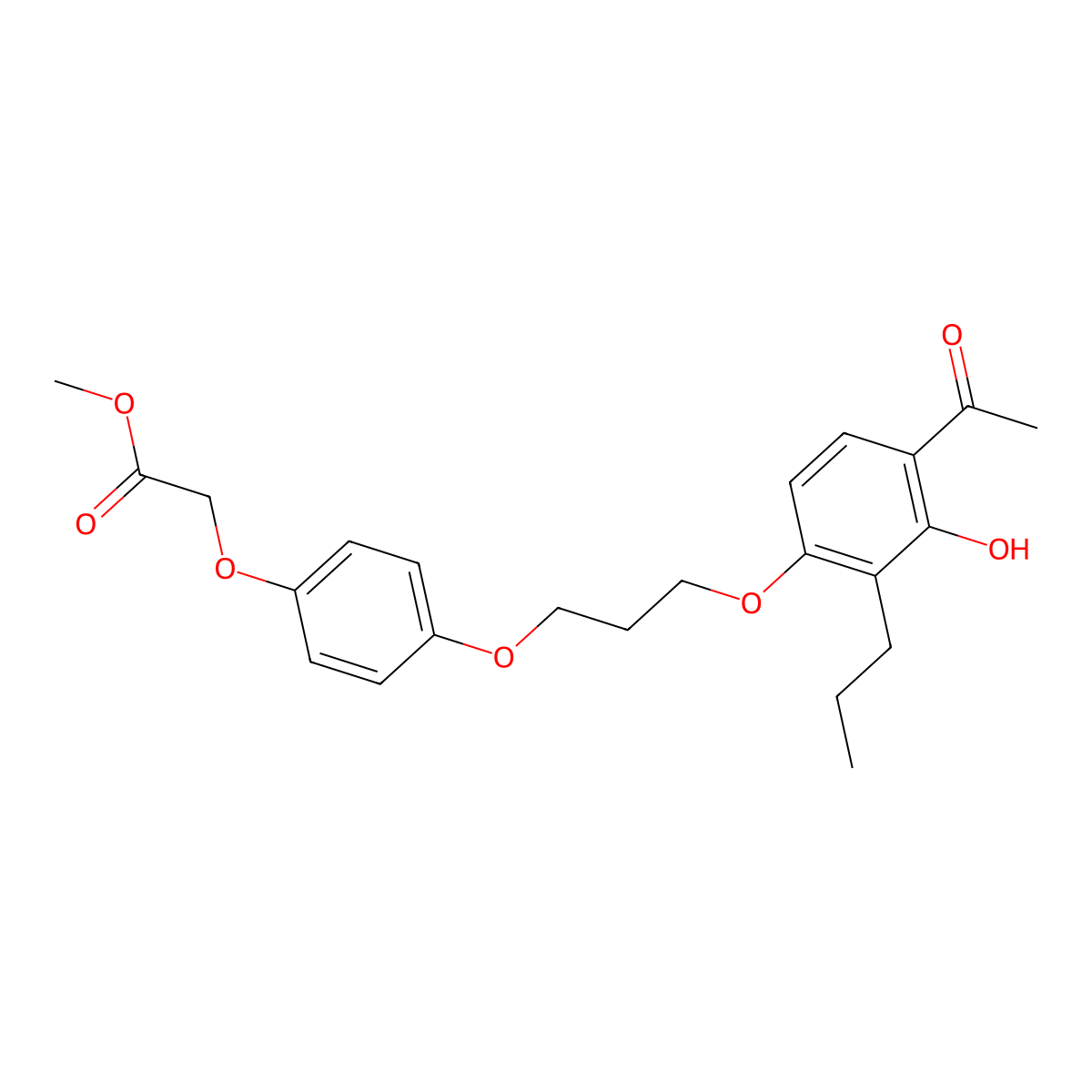 Methyl 2-(4-(3-(4-acetyl-3-hydroxy-2-propylphenoxy)-propoxy)phenoxy)acetate molecular structure, CAS 194608-82-7
