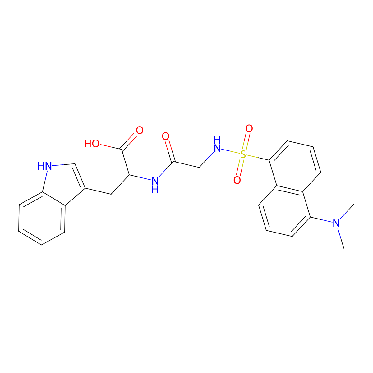 (N-(5-Dimethylaminonaphthalene-1-sulphonyl)glycyl)tryptophan molecular structure, CAS 19461-22-4