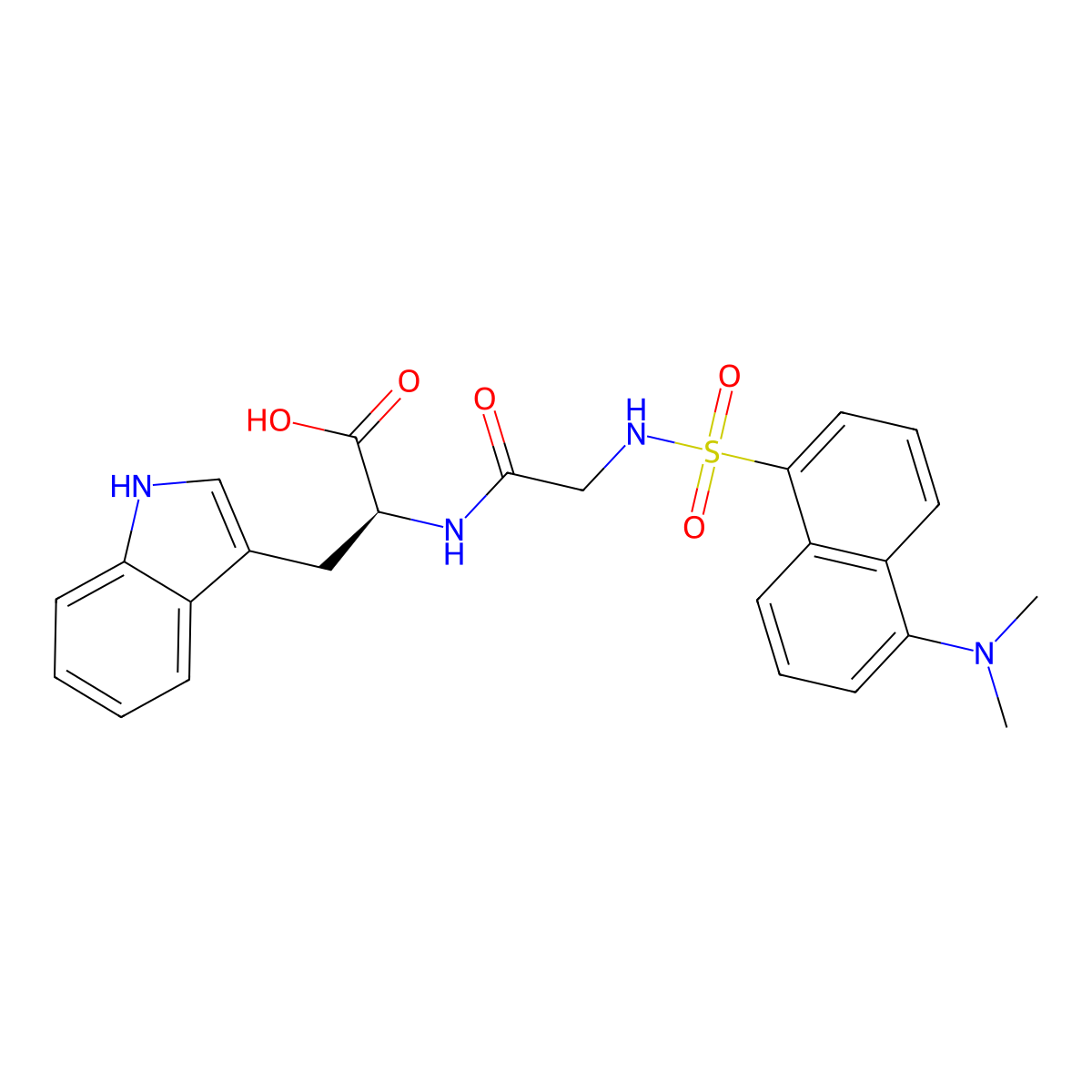 (N-(5-Dimethylaminonaphthalene-1-sulphonyl)glycyl)tryptophan molecular structure, CAS 19461-22-4