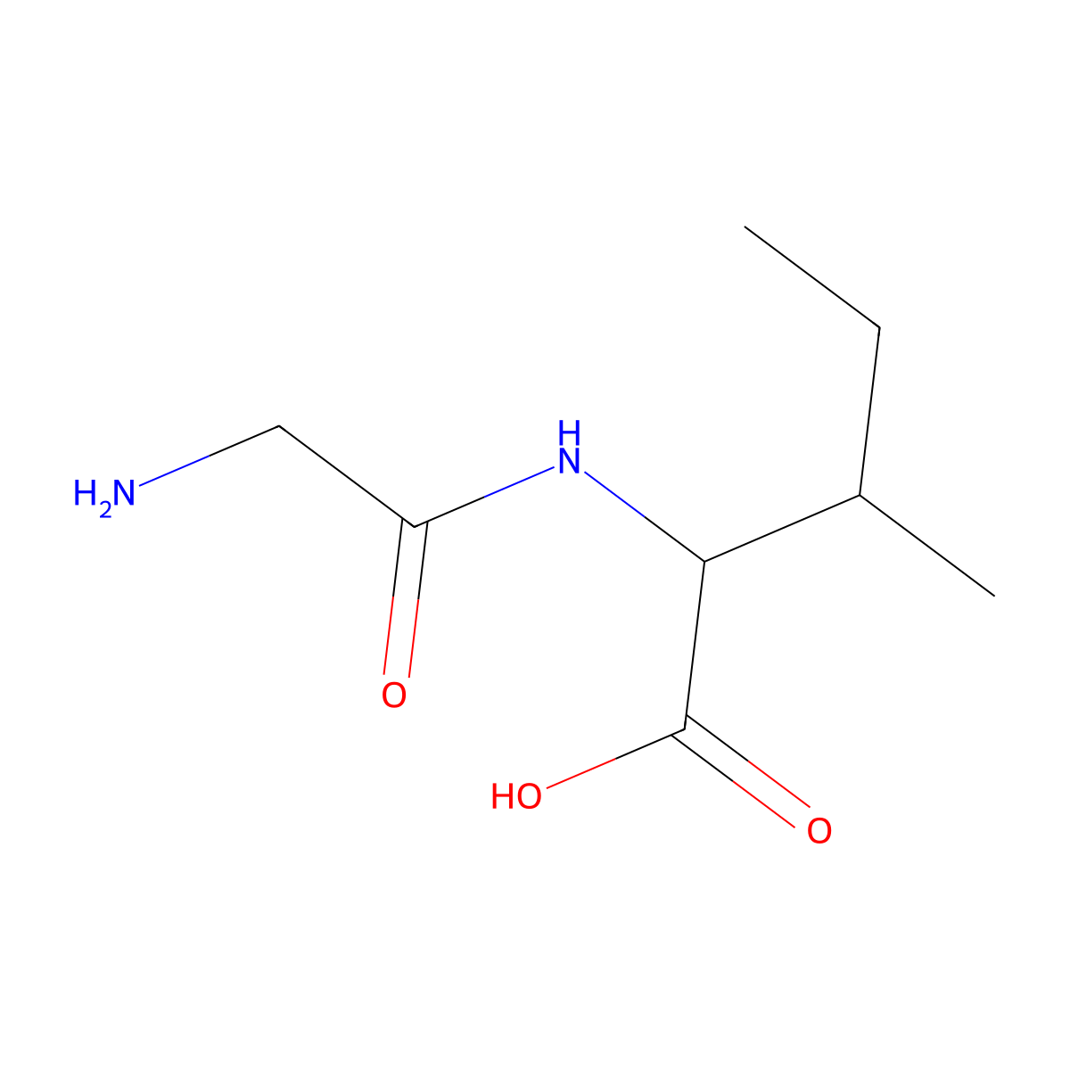 glycyl-L-isoleucine molecular structure, CAS 19461-38-2